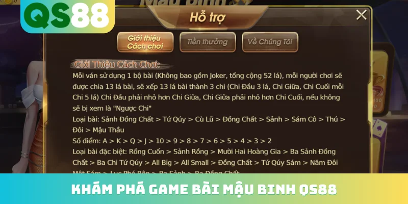 Mậu Binh QS88 - Những Quy Tắc Xếp Bài Thông Minh Nhất 2 Khám phá game bài mậu binh QS88