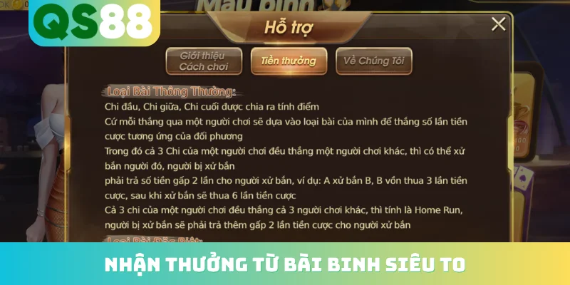 Mậu Binh QS88 - Những Quy Tắc Xếp Bài Thông Minh Nhất 3 Nhận thưởng từ bài binh siêu to