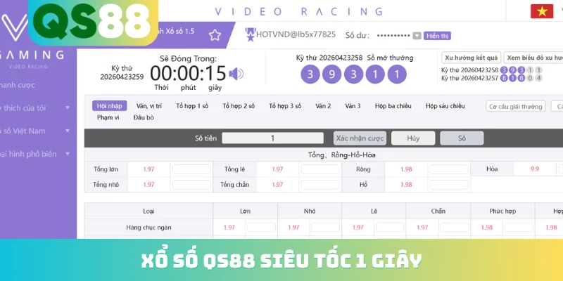Xổ số QS88 siêu tốc 1 giây